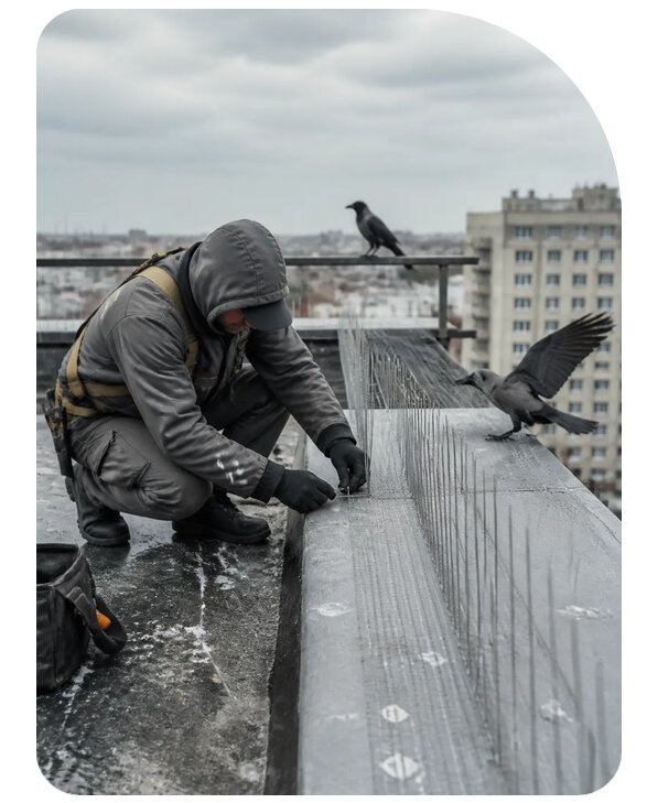 Защита от ворон под ключ в Обнинске по цене от 5075 р. | Сенат-Бнн